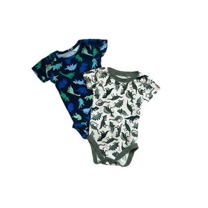 Colorful Children’s Place Short Sleeved Dinosaur Onesies (Bundle of 2)